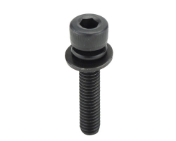 Hexagon socket head cap bolt with spring and flat washer