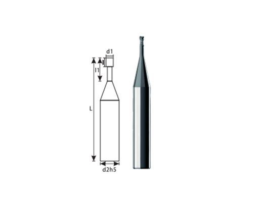 KHC-KHPM series 2-blade tungsten steel long neck flat bottom milling cutter