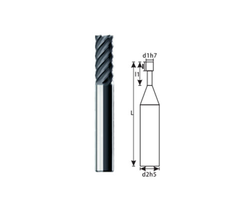 KHC-KHPM series 6-blade tungsten steel flat end milling cutter