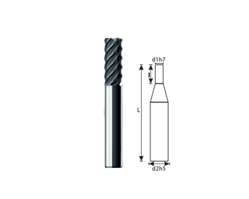 KHC-KHPM series 6-blade tungsten steel round nose milling cutter