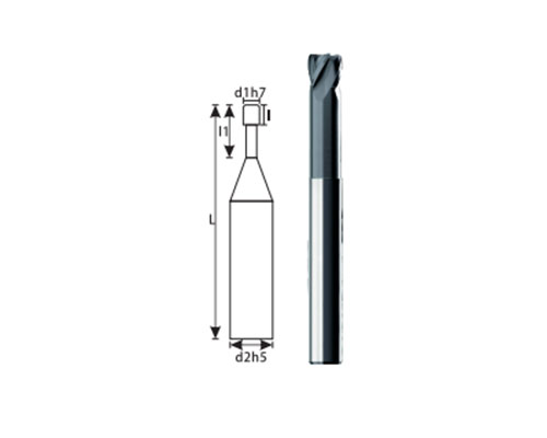 KHC-KHSM series 4-blade tungsten steel round nose milling cutter