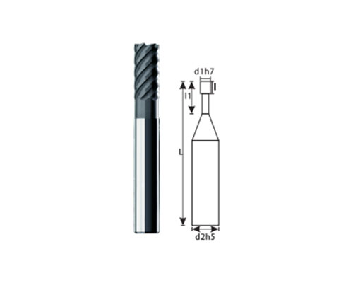 KHC-KHSM series 6-blade tungsten steel flat end milling cutter