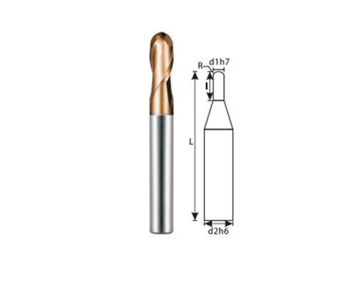 KHC-KH series 2-blade tungsten steel ball end milling cutter 1