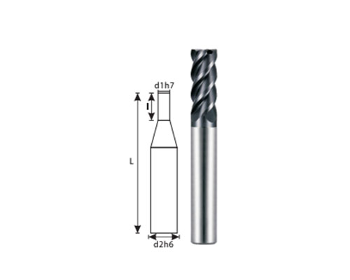 KHC-KH series 4-blade tungsten steel flat end milling cutter