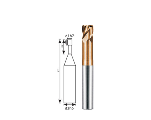 KHC-KH series 4-blade tungsten steel round nose milling cutter 1
