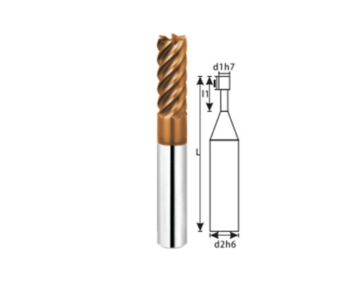 KHC-KH series 6-blade tungsten steel flat end milling cutter